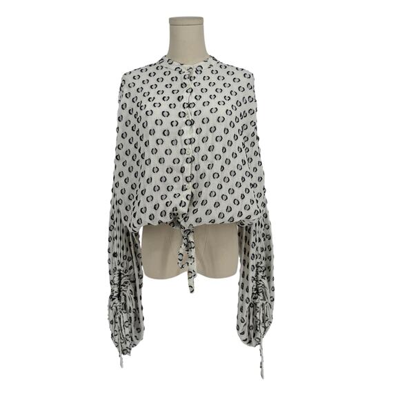 Lug Von Siga Drop Sleeve Balloon Sleeve Polka Dot Knit Top Size 36 (Fits Like M) - Picture 1 of 8